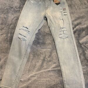 Levi's Blue Skinny Jeans with Distressed Details